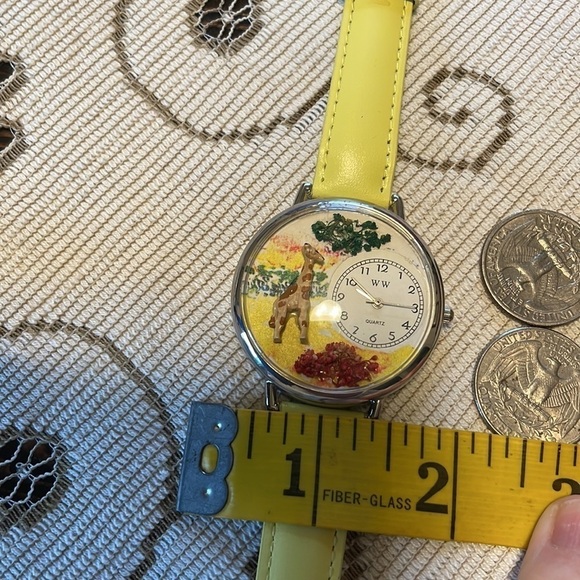 ☄️host Pick ☄️ Whimsical Watch With Giraffe - Lemon Yellow Genuine Leather Strap - Picture 7 of 8
